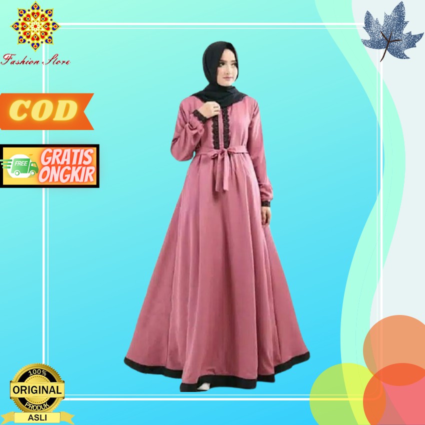 Baju Gamis Muslim Wanita Remaja Syar'i Murah Terbaru Asdf Kekinian 2021