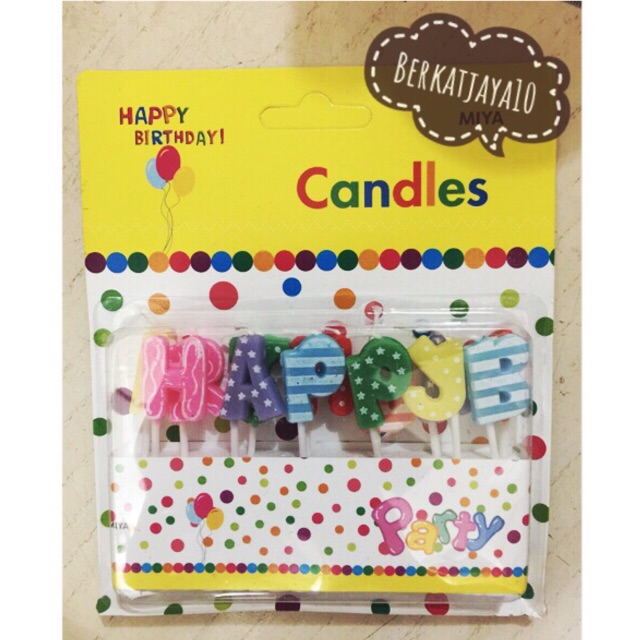 Lilin Happy Birthday warna warni Glitter