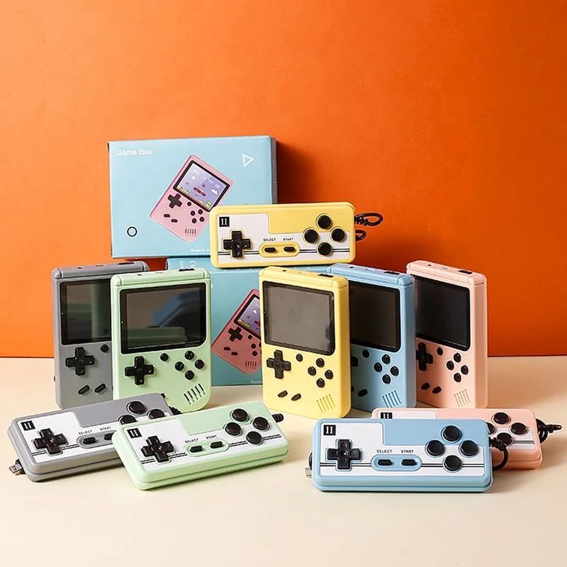 Gameboy Retro FC Plus 500 in 1 Game 2 PLAYER free stick Games player Connect to TV or Gamepad Pocket game gamebot Game boy MACARON macaroon