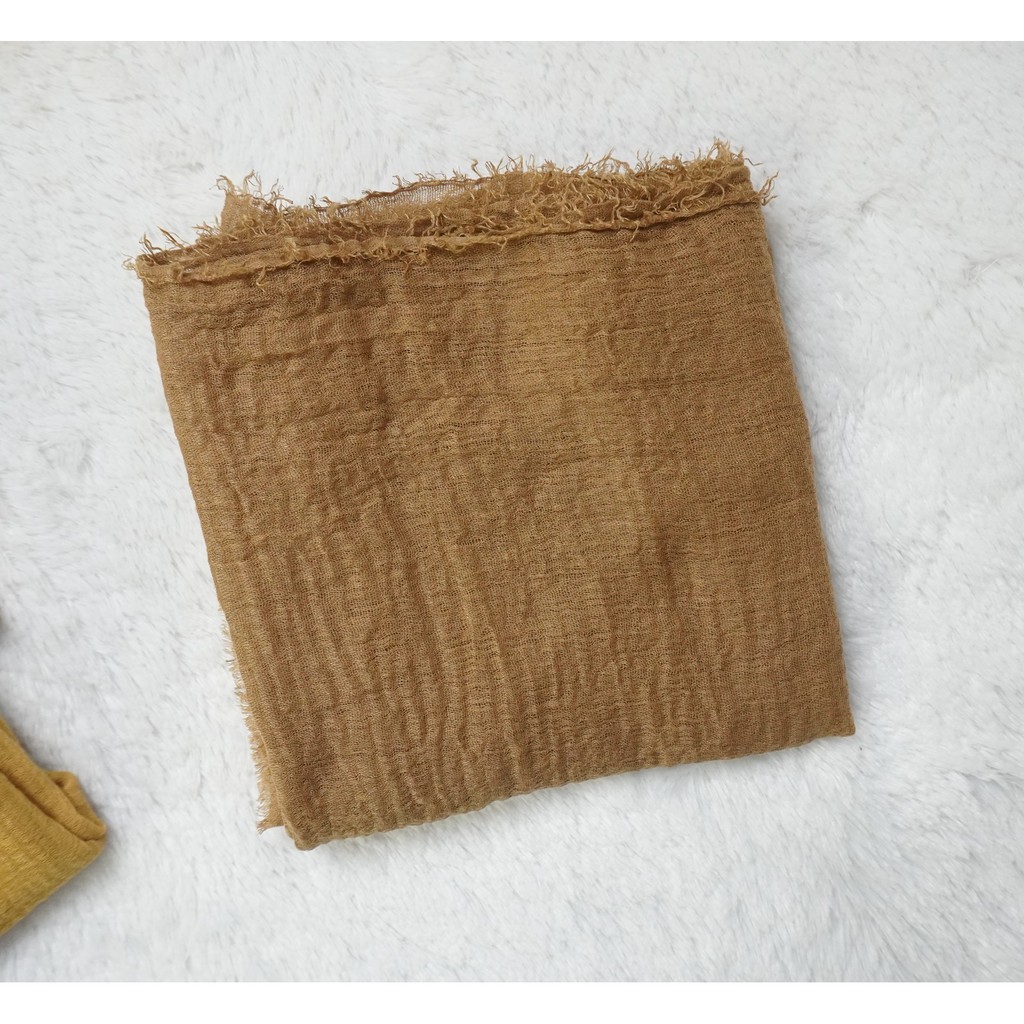 PASMINA CRINKLE MURAH SHAWL / HIJAB PASHMINA CRINKLE RAWIS KUSUT NEGRO SHAWL CRINCLE CRINCKLE IMPORT-D3-MOCHA
