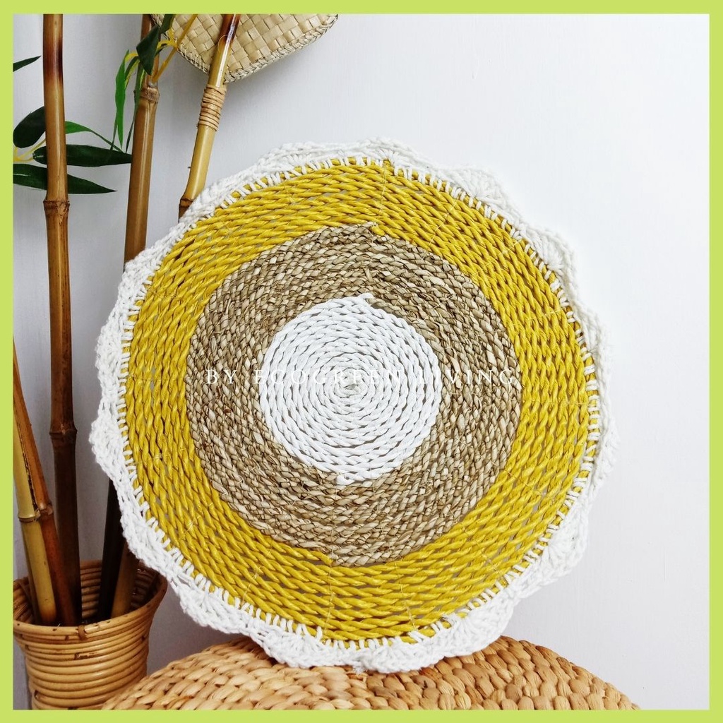 Placemat rajut / Placemat seagrass rajut macrame /placemat macrame