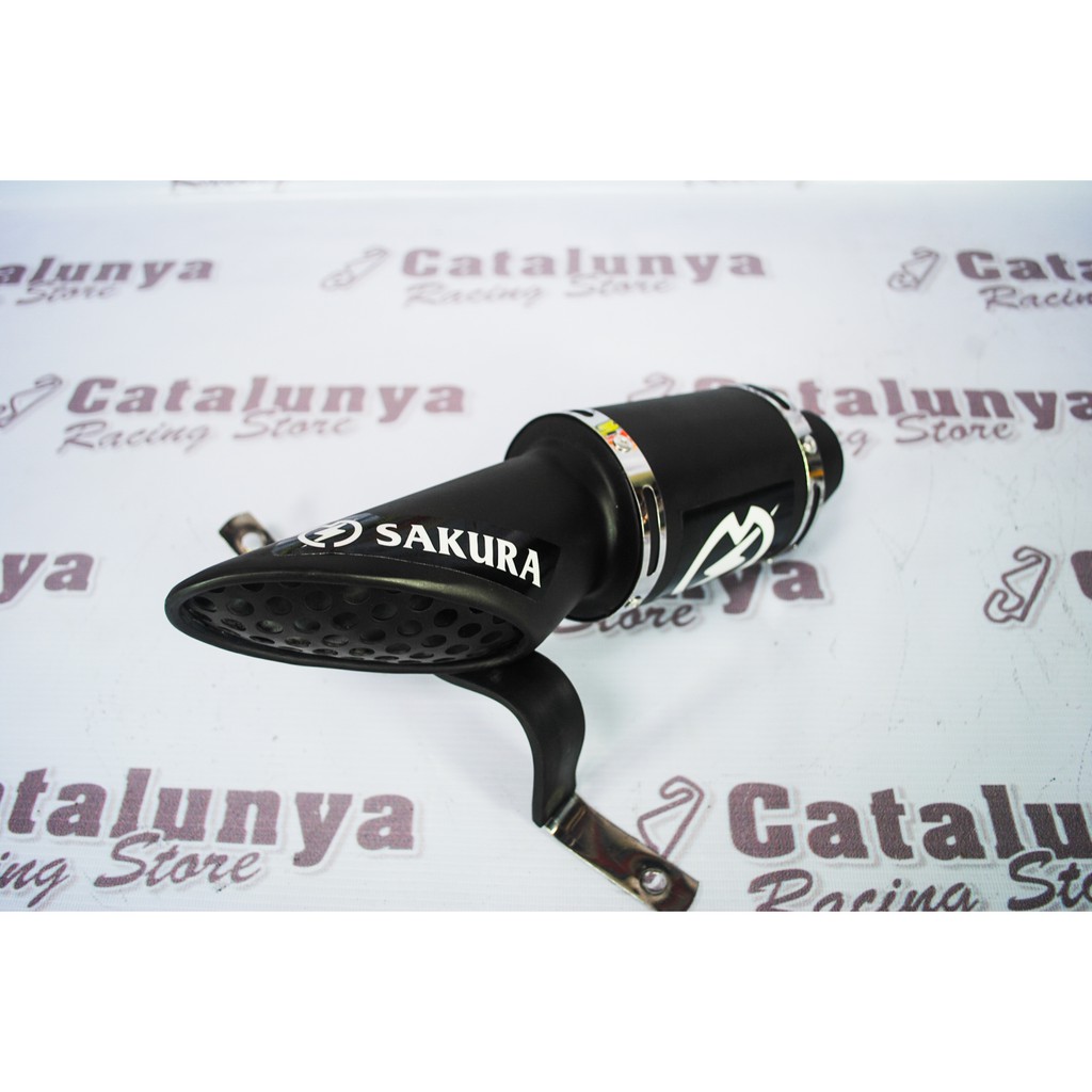 Knalpot Racing Silincer Sakura Slash Black Doff inlet 50 mm-3