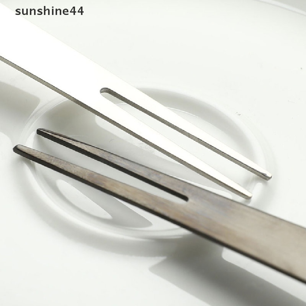 Sunshine 2 In 1 Sendok Garpu Buah / Dessert Multifungsi Bahan Stainless Steel Untuk Anak