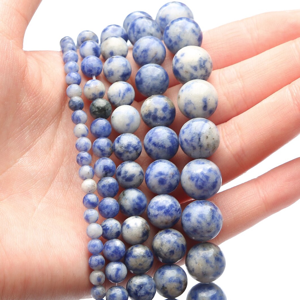 32-89 pcs Hot Jual Natural Blue Sodalite Stone Beads, Diameter 4/6/8/10/12mm, Diameter lubang sekitar 1mm, digunakan untuk Membuat Perhiasan DIY Strand