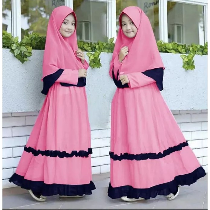 Gamis Anak Perempuan Kitty Kids FREE HIJAB Untuk Anak Usia 2 -15 Tahun Moscrepe