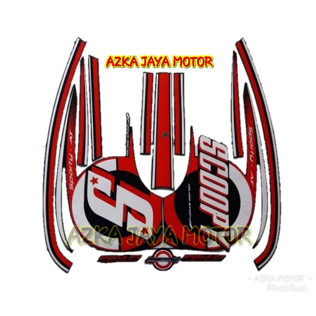 Striping Scoopy fi 2015 hitam putih / Sticker Full body Honda Scoopy Fi sporty tahun 2015 2016