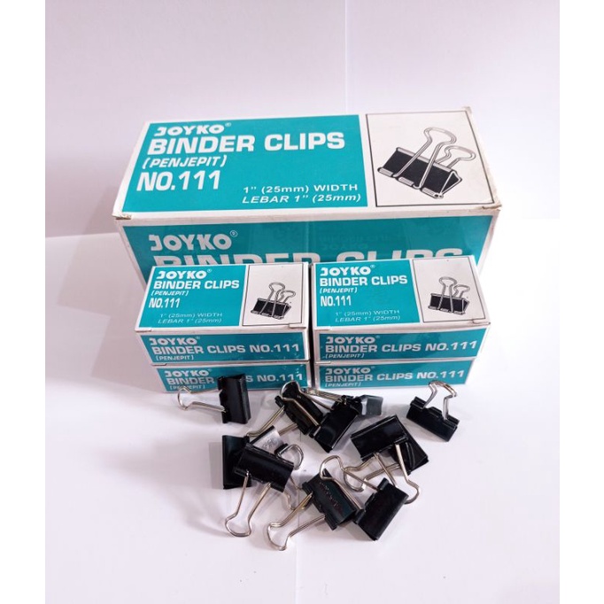 

PENJEPIT KERTAS, KLIP BINDER, BINDER CLIPS JOYKO NO 111 / 1" (25mm)