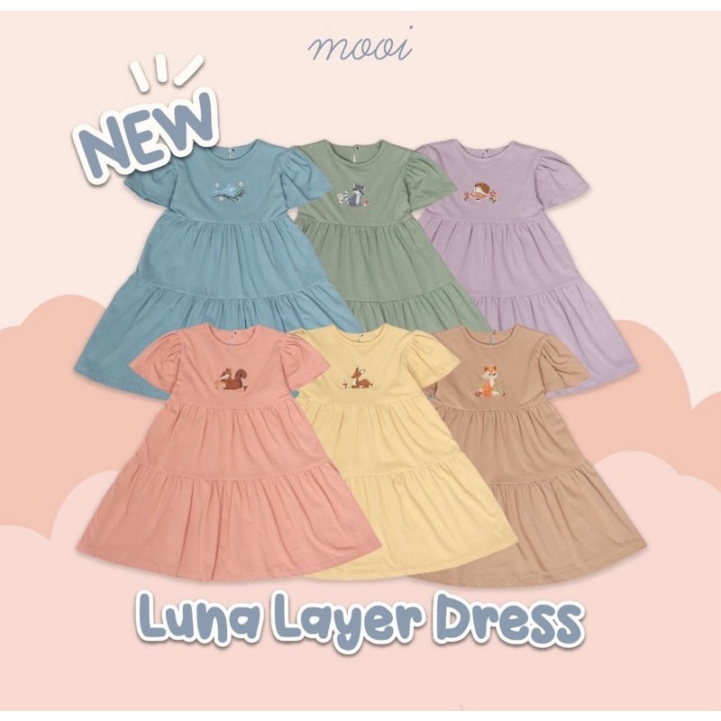 Mooi Dress Anak Perempuan Ruffle Layer Dress LUNA 1-6 Tahun CBKS