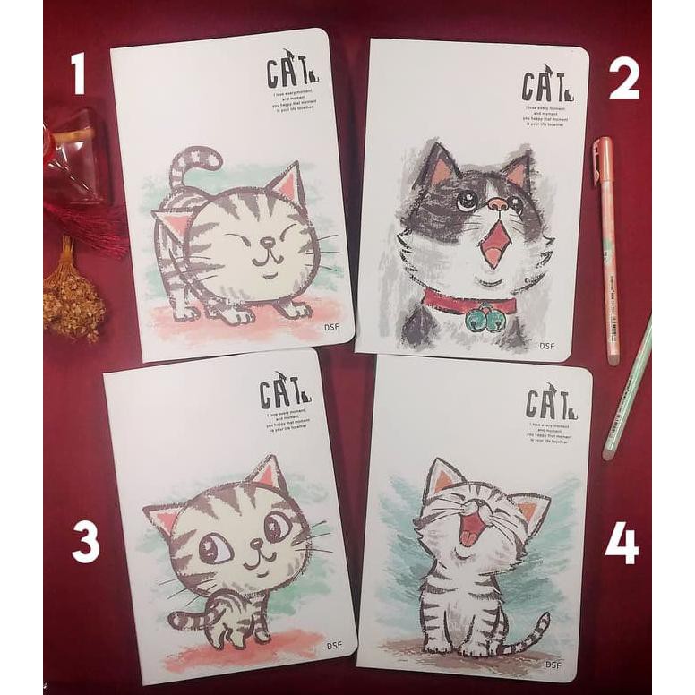 

[[BISA COD]] Buku Diary Notes / Diary Notebook Fancy Hardcover - Funny Cat