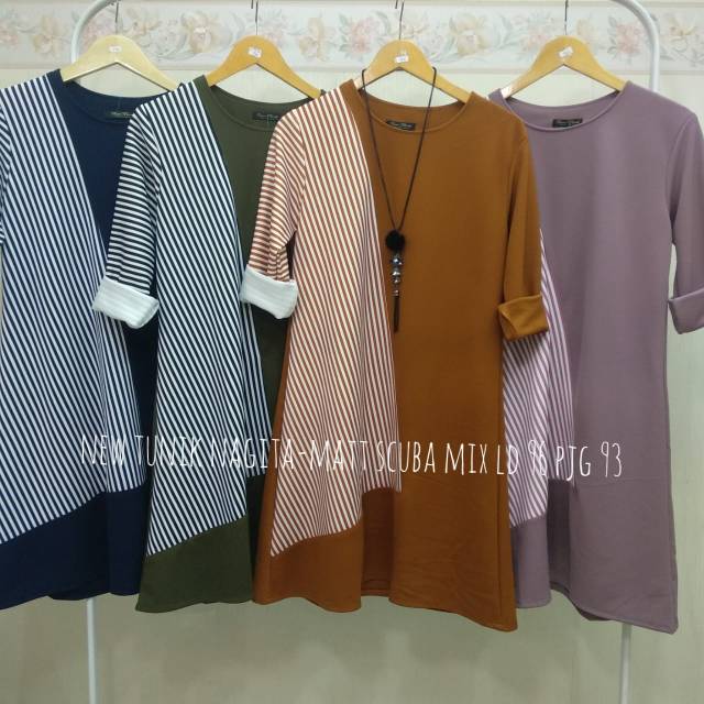 Tunik nagita salur scuba mix Ld 98 Pj 93
