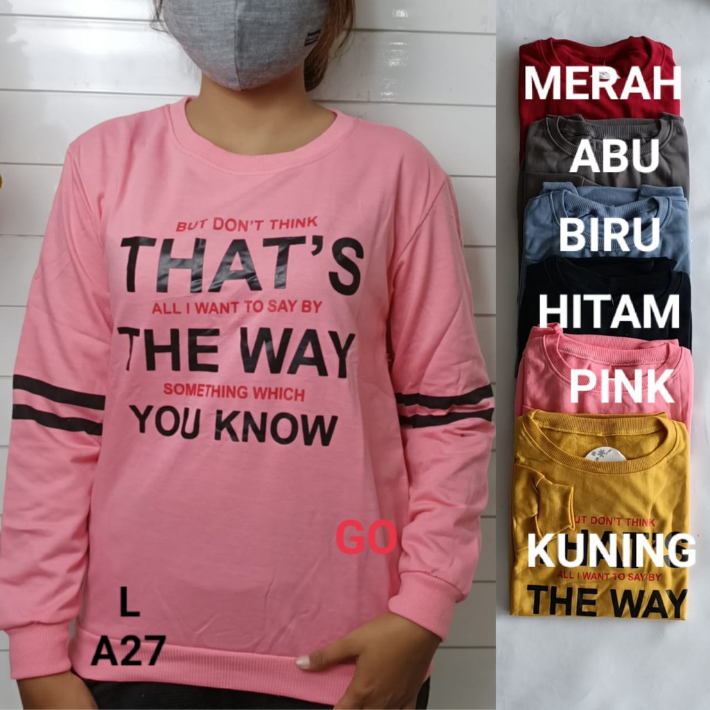 agoNEW ARRIVAL S.DAY PRODUCTS... Sweater cewek lengan panjang^^ Sweater cewek motif huruf garis salu