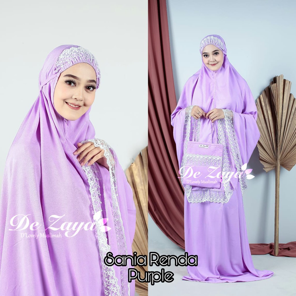 Best Seller Sweet Honey Mukena Bali Dewasa Renda Polos Sania by De Zaya Size Super Jumbo [Bisa COD]