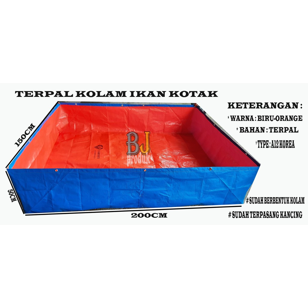 kolam terpal ikan lele (200X150X50) A12 korea cocok buat budi daya ikan hias dan lele nila koi dll
