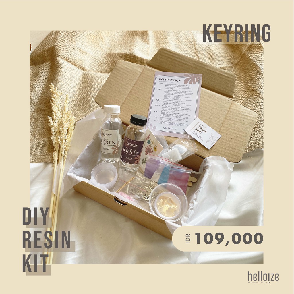 DIY Resin Kit / Resin Starter Kit by helloize.id (Keyring Coaster Case Popsocket set) EPOXY / Hamper