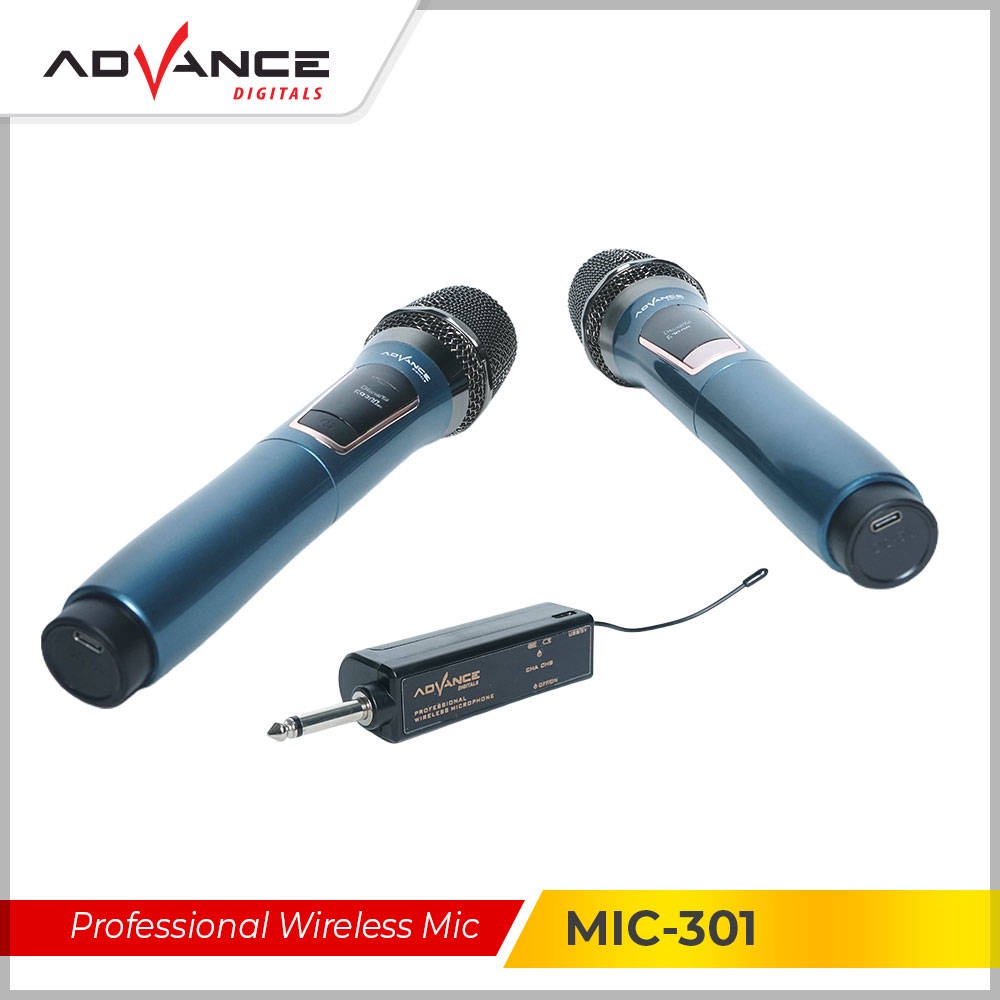 【READY STOCK】 Advance MIC-301 2 pcs Double UHP Microphone  Mic Karaoke Double suitable for outdoor or indoor events with large spaces