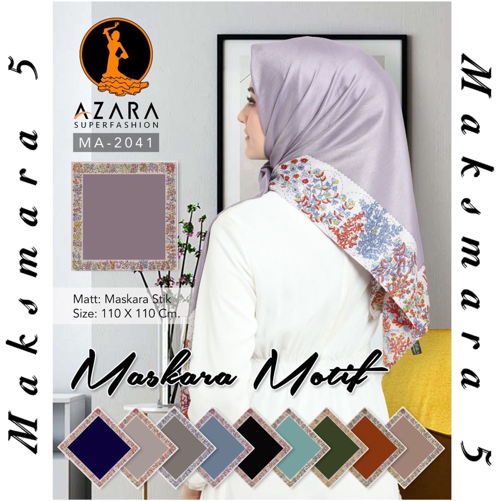 Segiempat Motif Hijab SILK OLIVIA MOTIF UMAMA 110x110 Butter Silk Velvet Motif-Maksmara 5