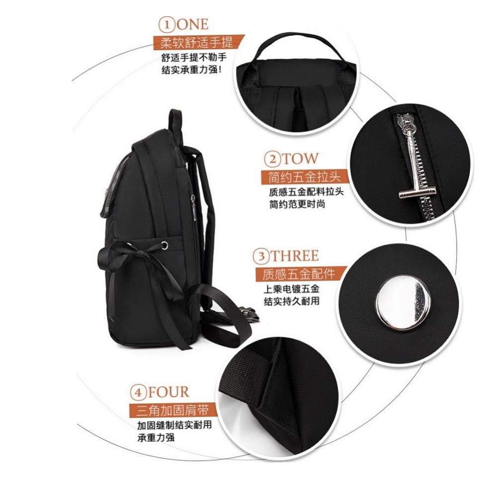 TAS RANSEL WANITA ANTI AIR HITAM DYSTOPIA TA439B5 BACKPACK IMPORT KOREA GENDONG PUNGGUNG SEKOLAH KULIAH KERJA FASHION PREMIUM BATAM MURAH