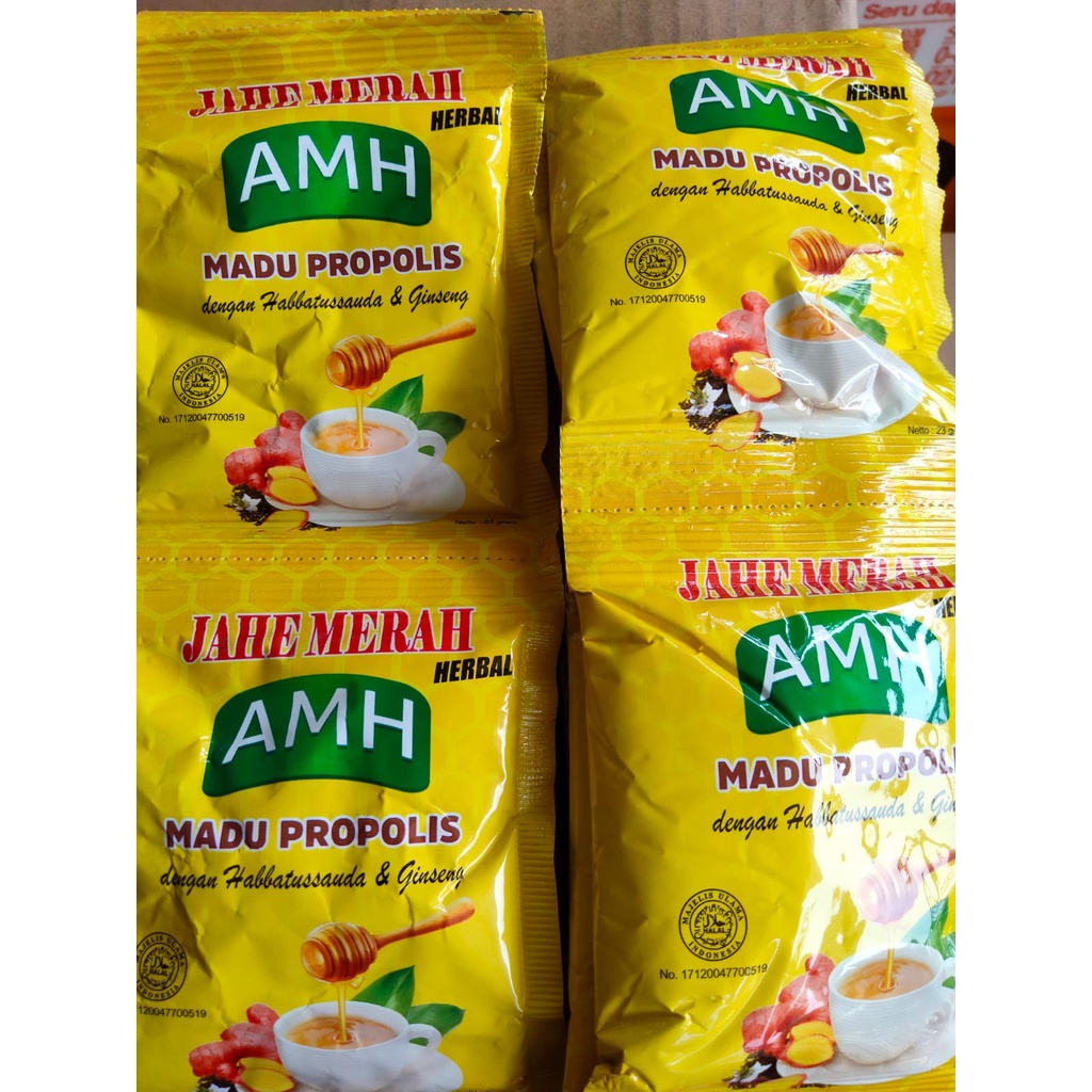 

Jahe Merah Super AMH Habbatusauda Plus Ginseng dan Madu - AMH Madu Propolis - AMH Susu