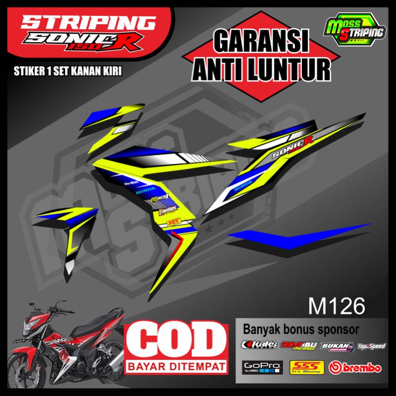 Striping sonic 150 r variasi stiker keren - sticker sonic 150 r list variasi motor kode M126