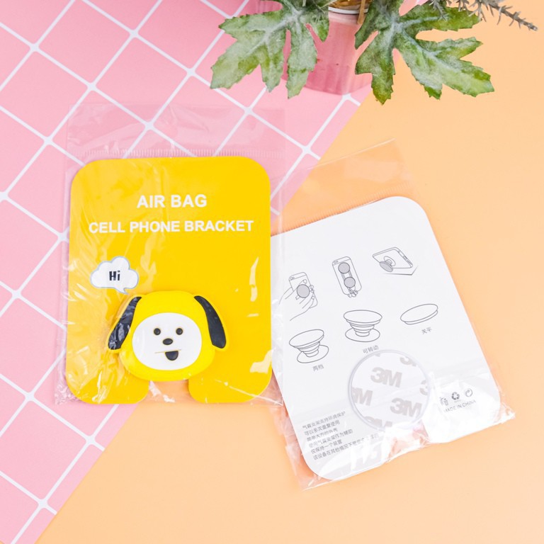 TIKTOK - D6007 Aksesoris Grip HP / Aksesoris Handphone / Socket HP 3D / Pop Socket Karakter BT21 / Pop Socket