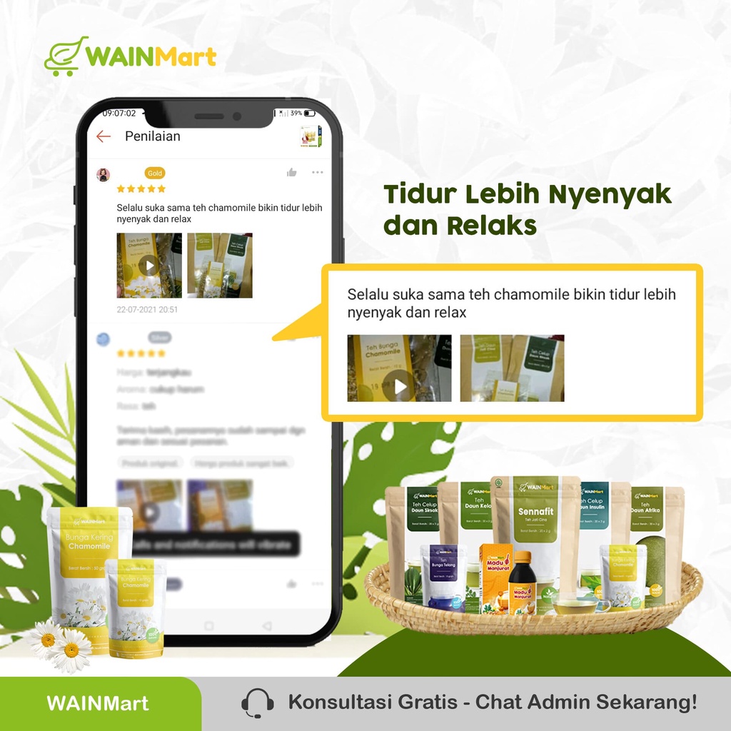 ANTI IMSOMNIA !!! Teh Celup Chamomile Herbal Relaksasi kaya akan Antioksidan