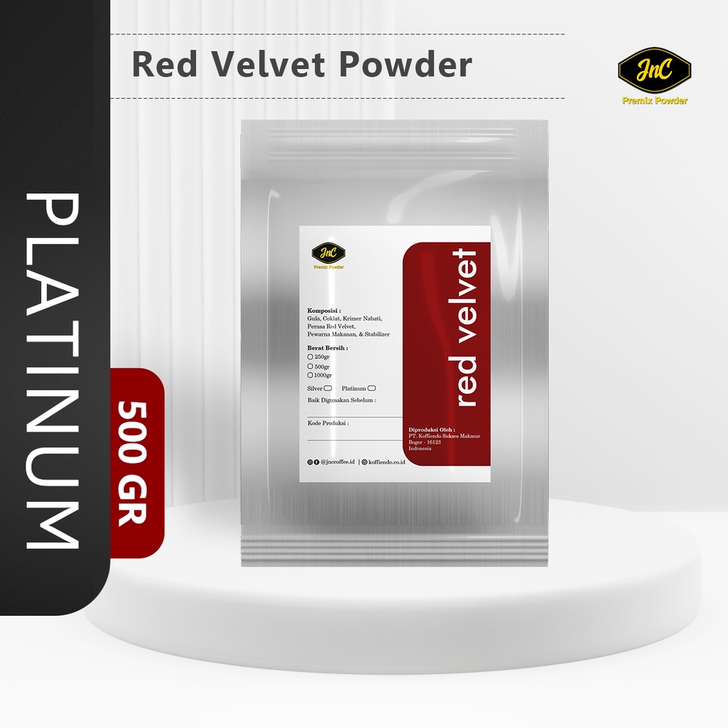 JnC Red Velvet Platinum Powder 250gr - 500gr I Bubuk minuman