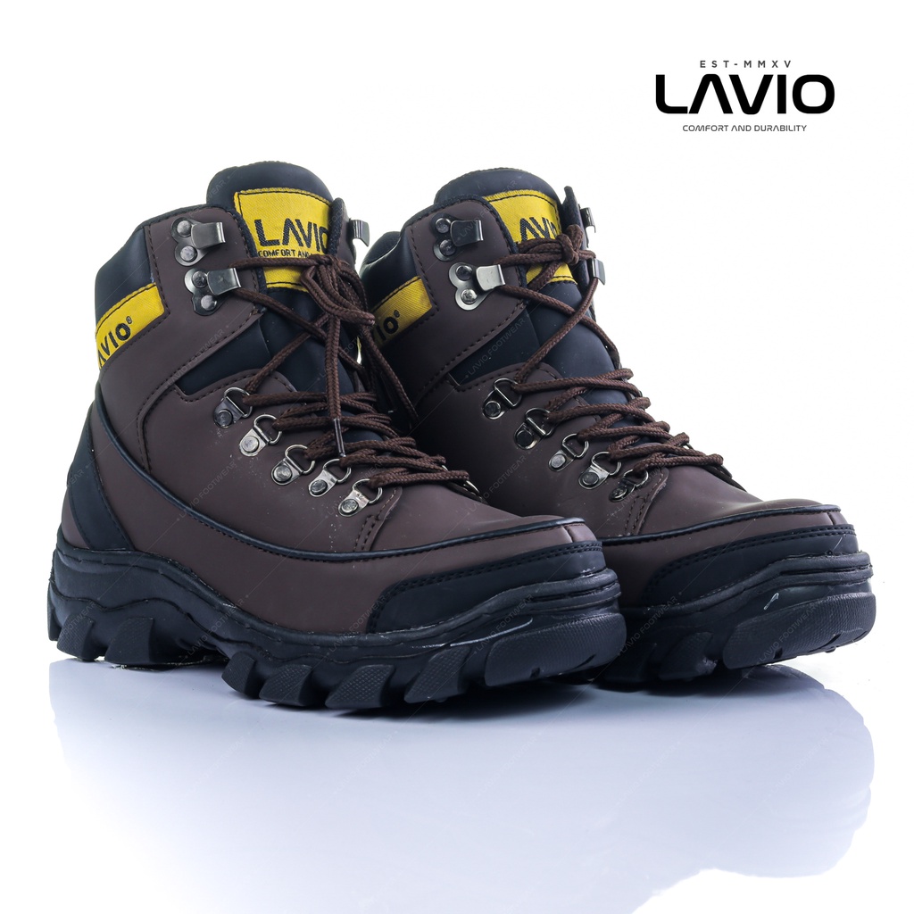 Sepatu Safety Boots Pria Ujung Besi Keren Terlaris Lavio Wood