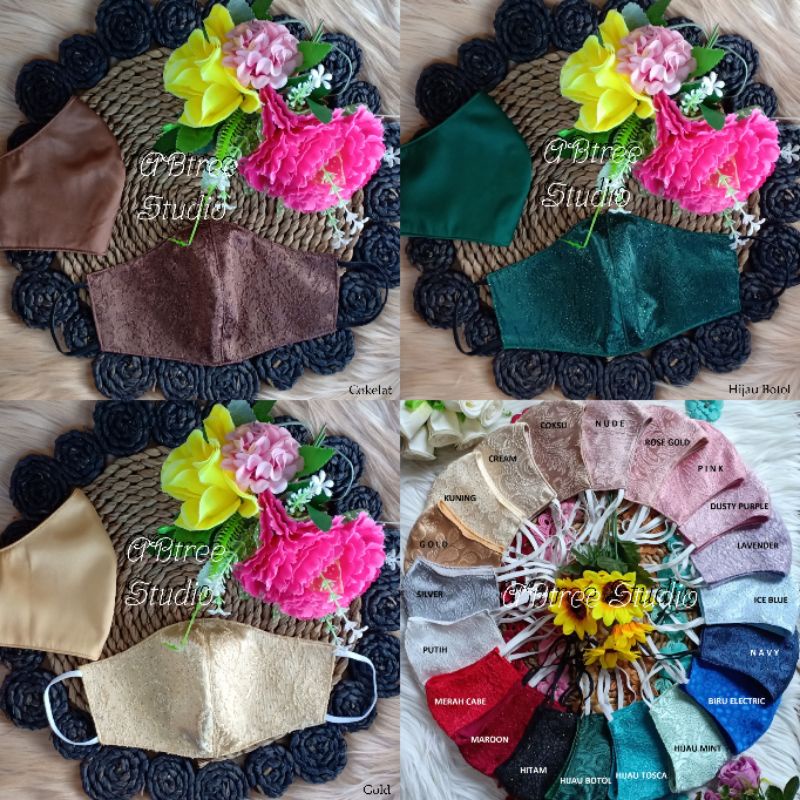 Masker jaguard couple set akad nikah | mask party kondangan akad nikah brokat jaquard jaguar premium