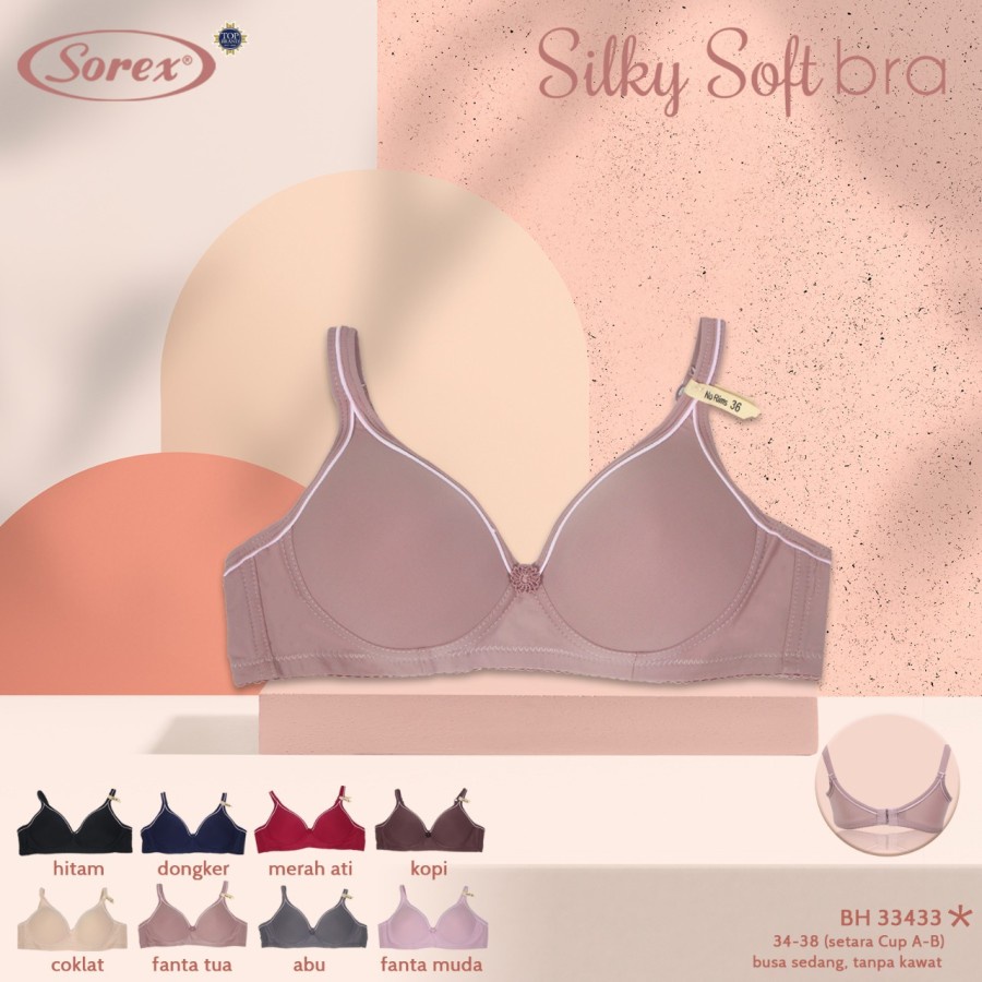 bh bra silky soft sorex 33433 tanpa kawat busa tipis