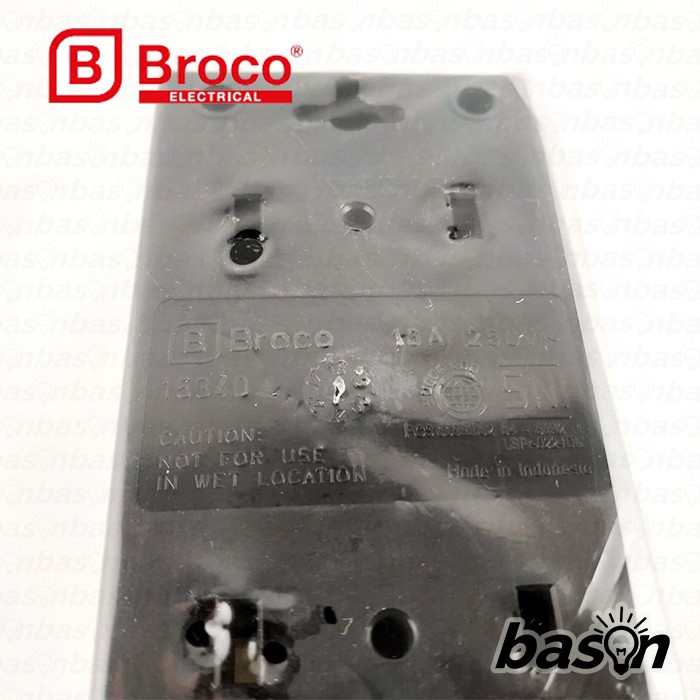 BROCO 15340 Stop Kontak Outbow 4 Lubang - 16A 250V dengan Child Protectioin