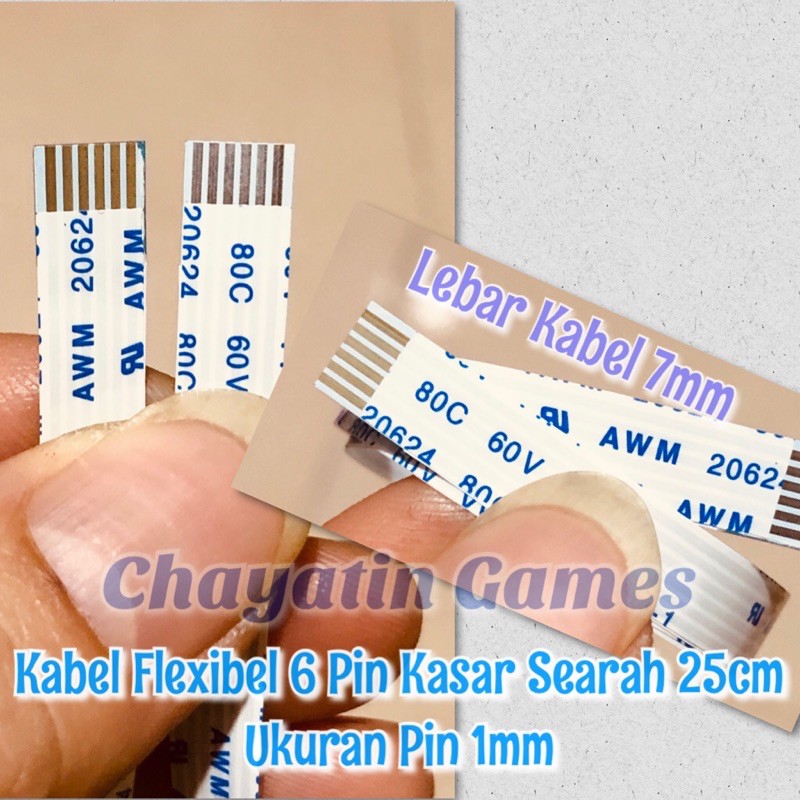 Kabel Flexibel 6 Pin Kasar Searah Panjang 25cm Ukuran Pin 1mm