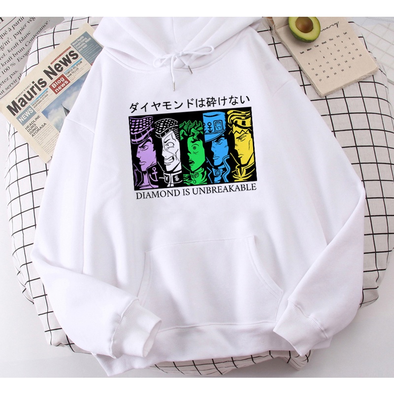 Hoodie Jojo Bizzare Diamond is unbreakable White Anime Manga