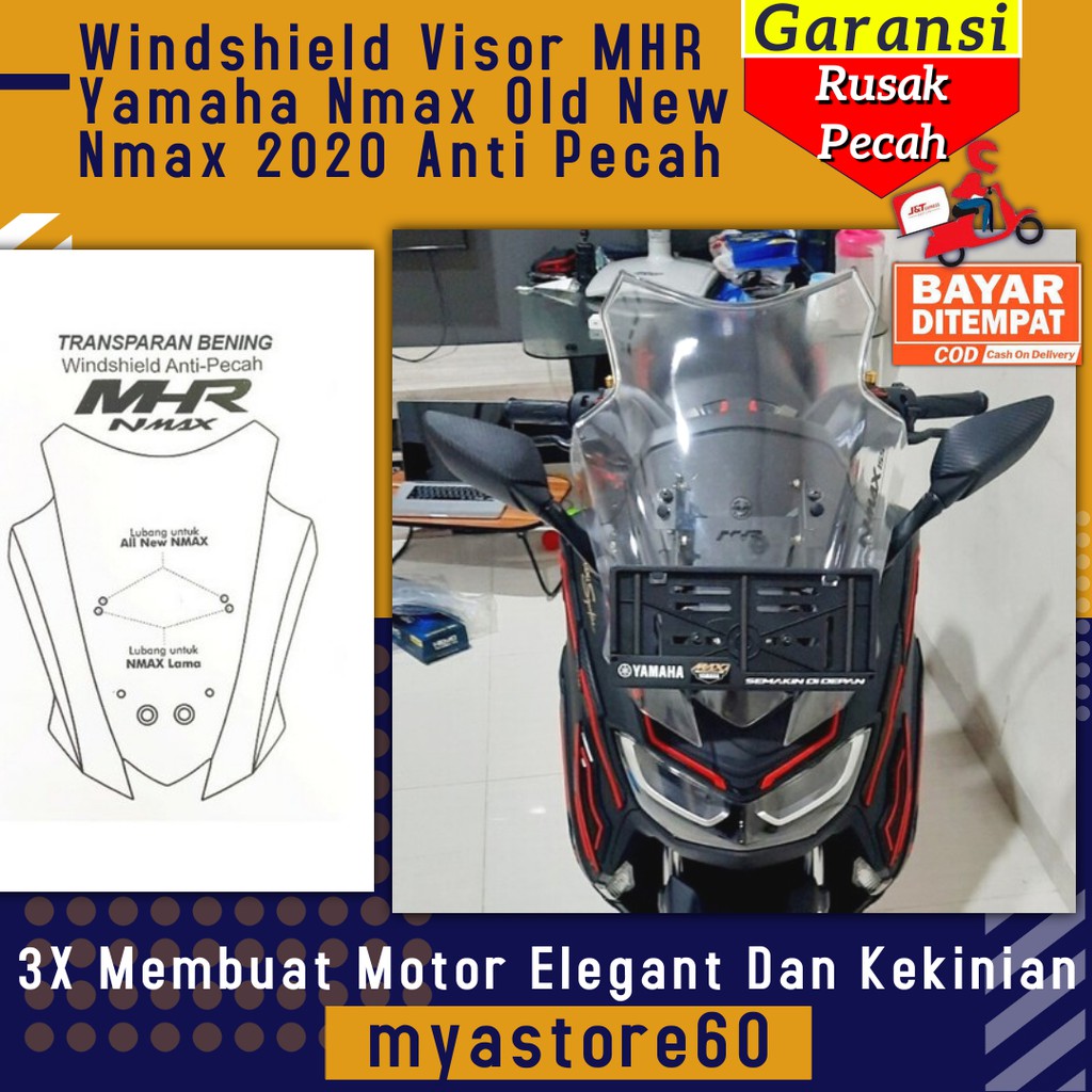 Windshield Visor Winsil MHR Yamaha Nmax Old New Nmax 2020 Anti Pecah Aksesoris Variasi Nmax 2020