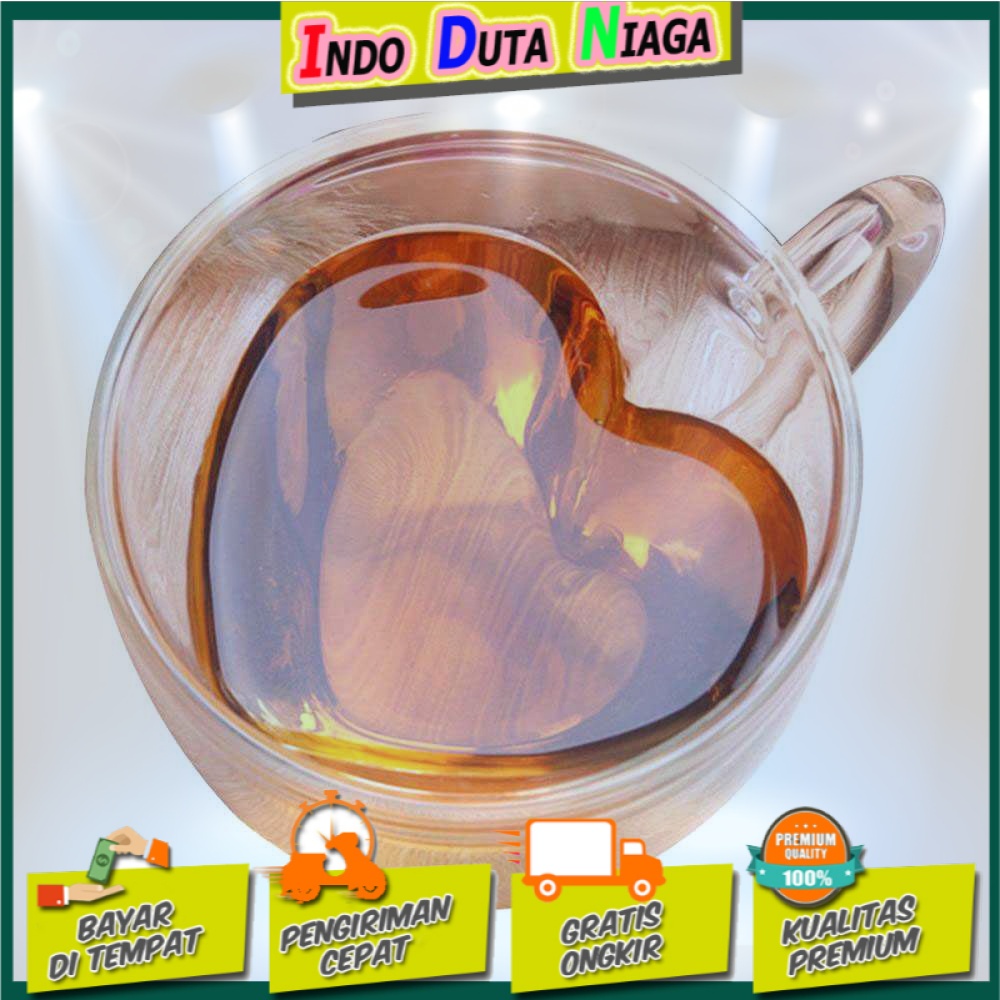 Creative Cangkir Kopi Anti Panas Double-Wall Glass Love Series 150ml