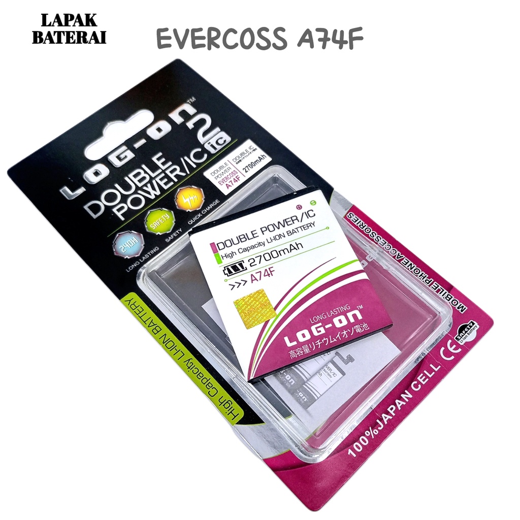 LOG - ON Evercoss A74F Baterai Double IC Protection Battery Batre