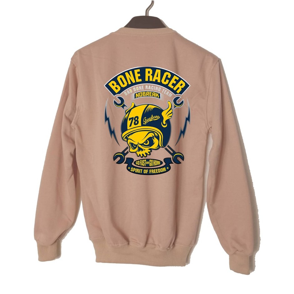 Sweater Pria Bone Racer Crewneck Sweater Fleece Size M - XXL