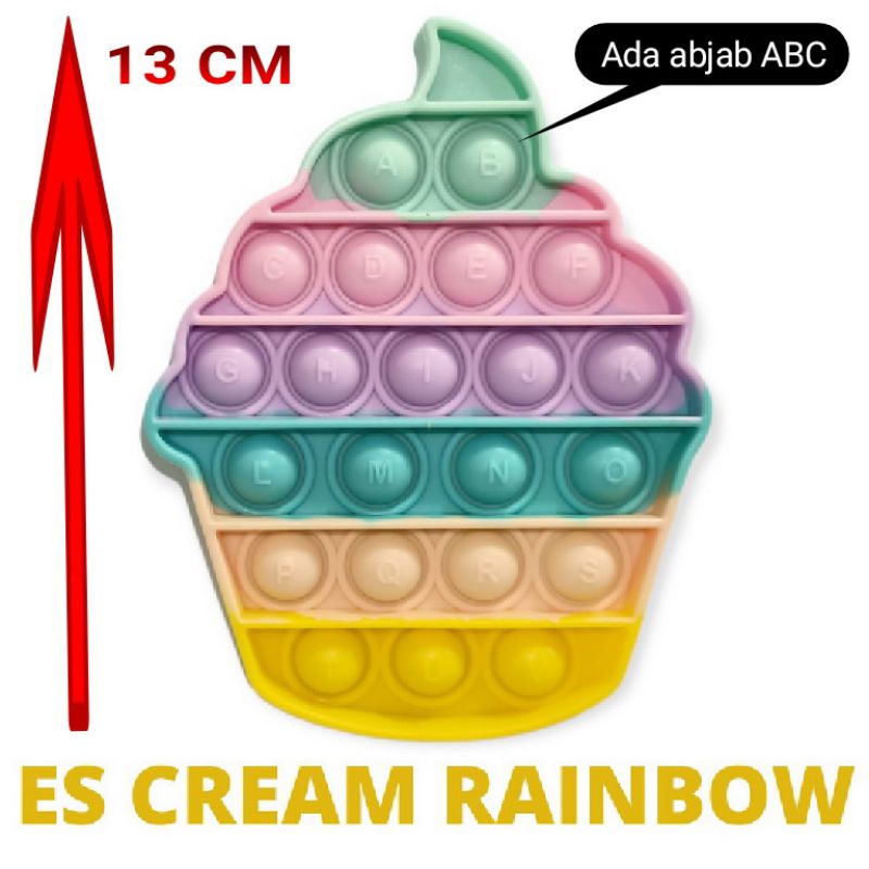 New fidget push Pop Its Round Toy Push bubble stress kids pop it murah popit mainan anak rainbow-Ice Cream Sugus