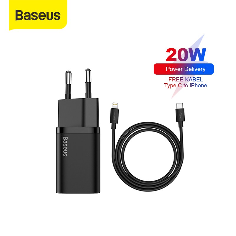 Baseus Kepala IPhone Charger Super Si Quick Charger Type C PD 20W IPhone 7 8 9 10 11 12 13 X