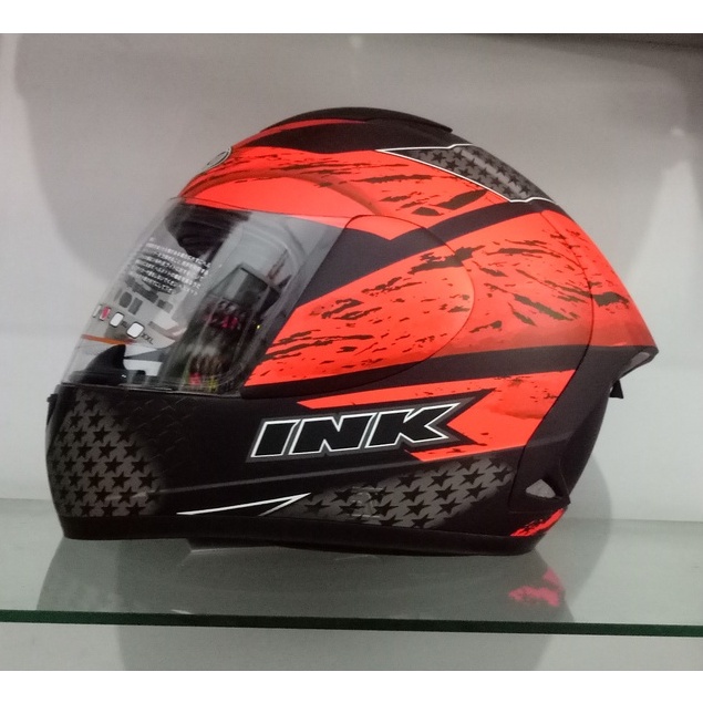 HELM INK CL MAX SERI 7 BLACK MATT RED FLUO YELLOW