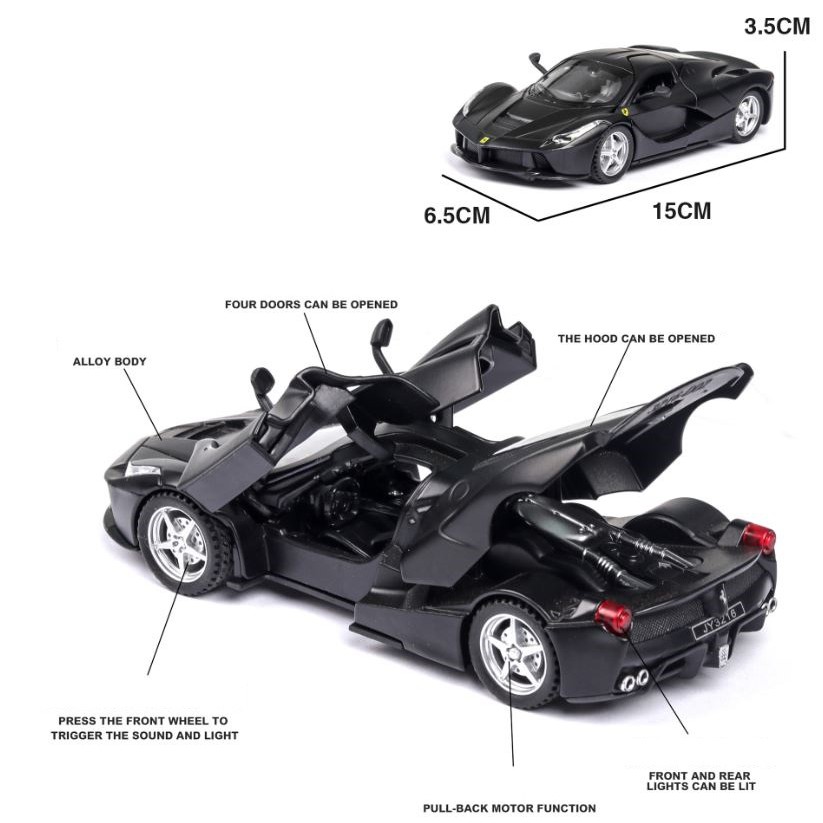 Diecast Ferrari Raphael 1:32 super hyper sports not LaFerrari Aperta 2 pintu terbuka + suara