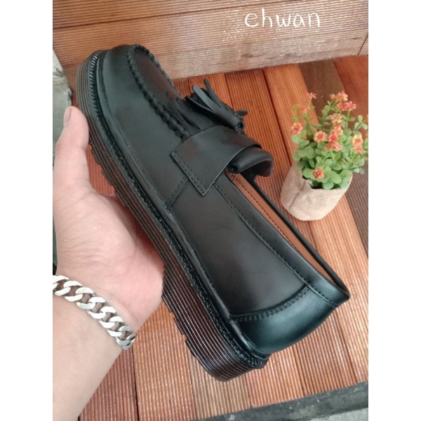 sepatu Loafers tassel kulit asli sapi-ehwan