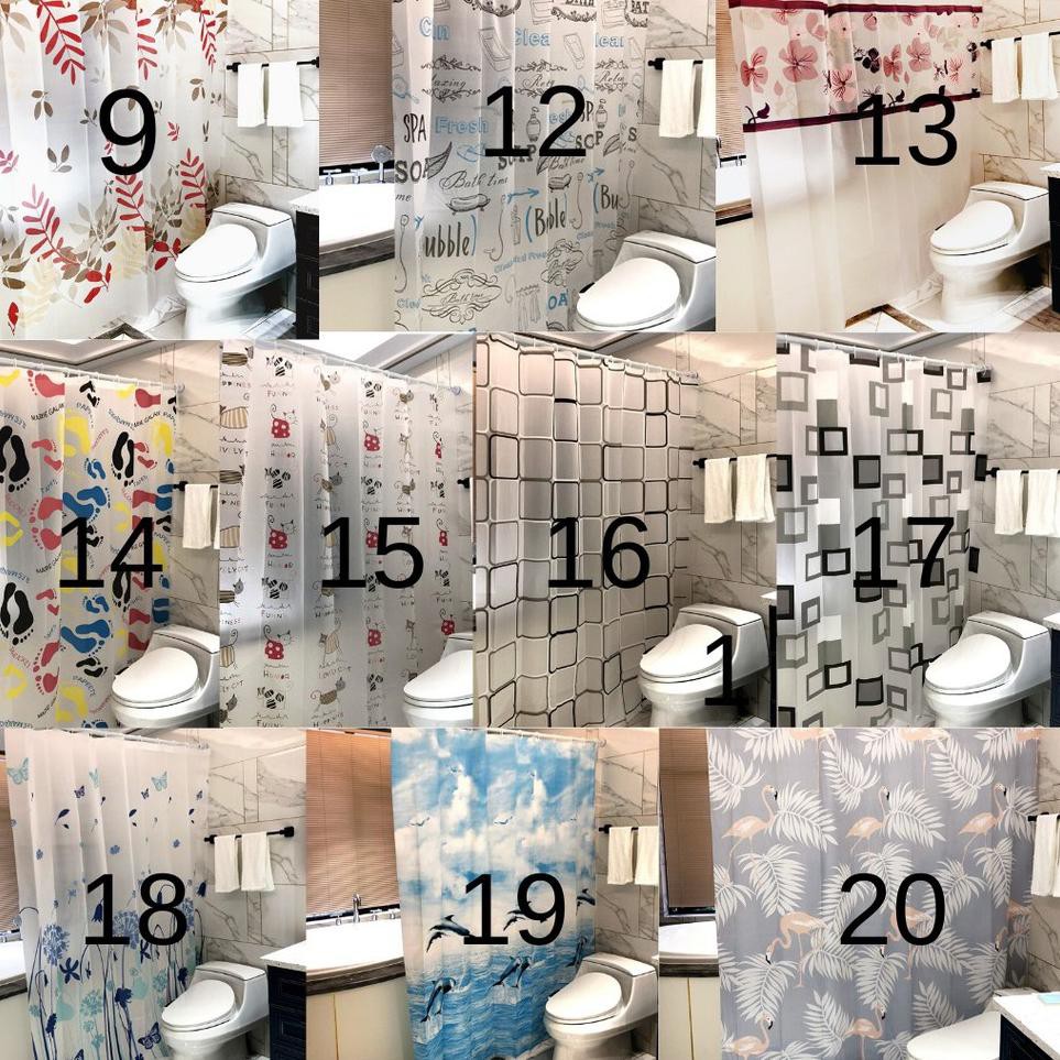 Harga Bersahabat.. Shower Curtain / Tirai Kamar Mandi PEVA 180x200 Anti Air