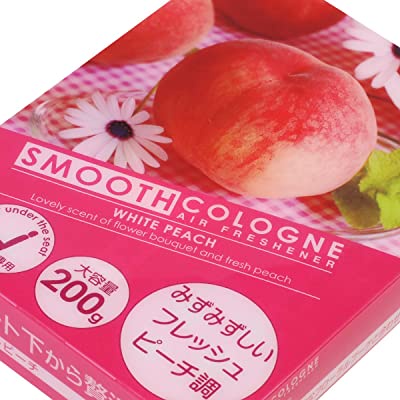 Smooth Cologne Gel Based White Peach Scent Japanese Under-The-Car Air Refresher/Odor Eliminator Brick (Pink) car perfume