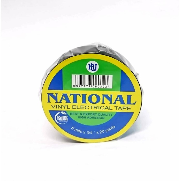 Isolasi Selotip Kabel Listrik Nachi National 19 mm x 20 Yard Hitam Vinyl Electrical Tape