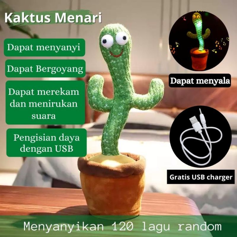 Mainan kaktus/kaktus ngomong/kaktus viral/kaktus joget/boneka kaktus/kaktus goyang