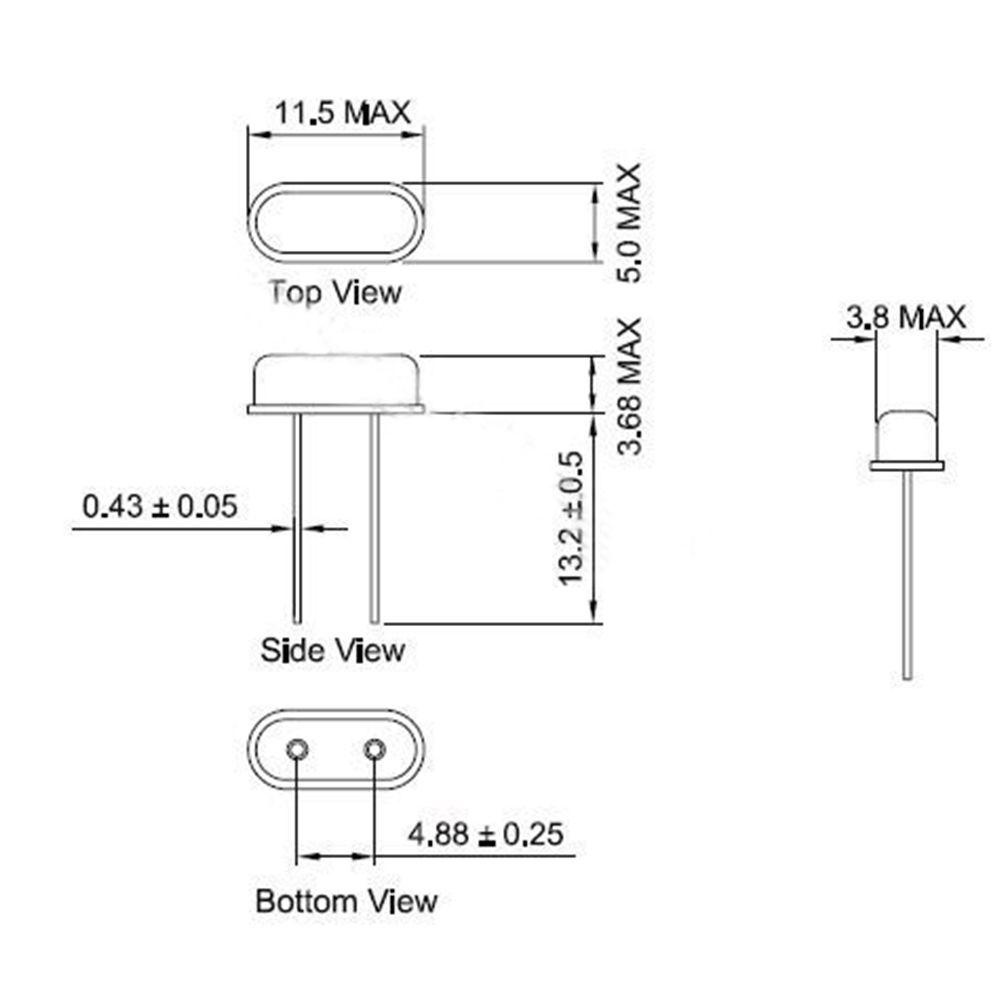 Agustina Oskilator Kristal Bagian Elektronik 10Pcs 16.000MHz Pasif HC-49S Kaki Inline Resonator