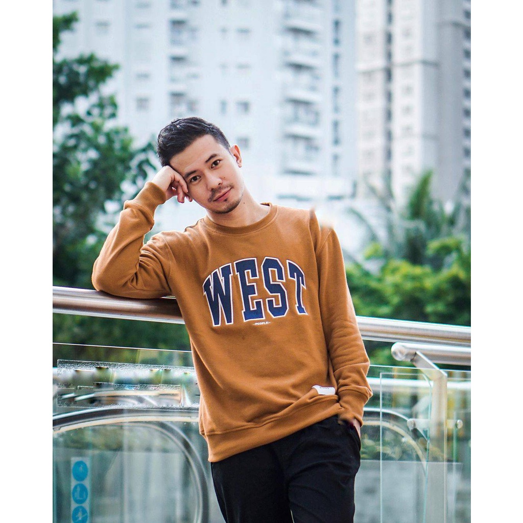 SWITER PRIA WEST XXL-XXXL  UKURAN JUMBO FULL LEBEL UNIQLO TAG FULL BORDIR/ CREWNECK OVER SIZE /SWITE