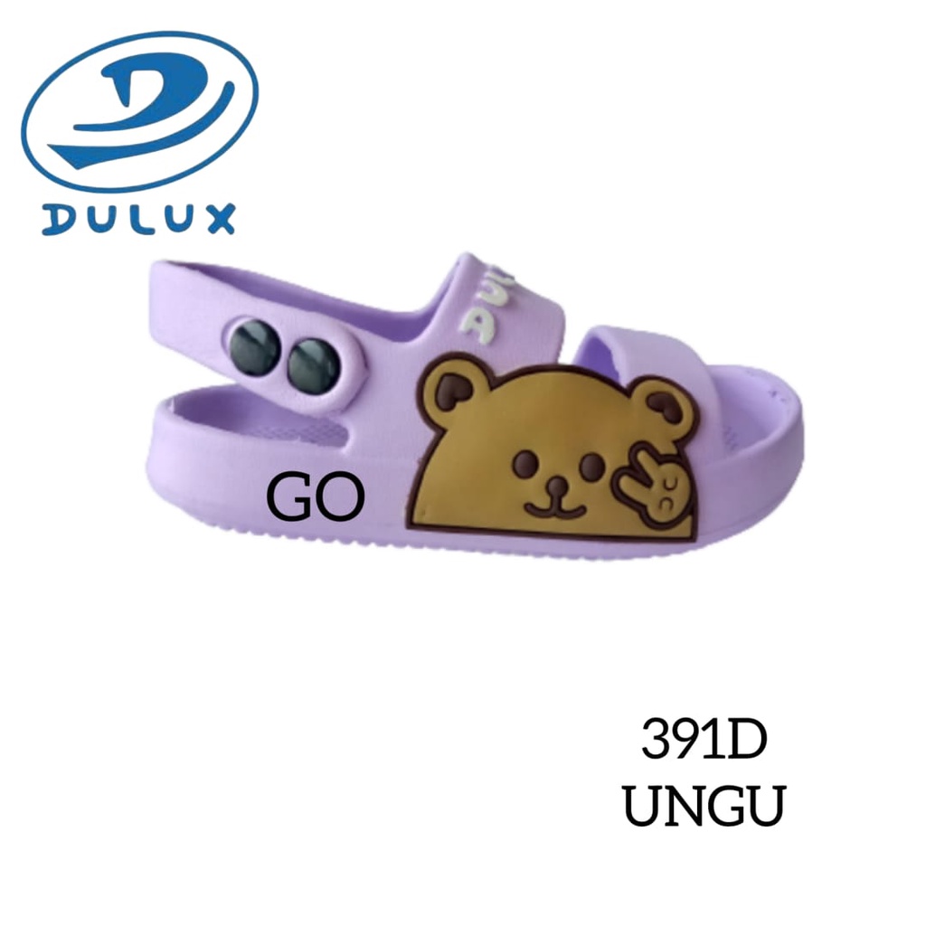 gof DULUX 391D BEAR Sandal Anak Laki-laki Bandua Tali Belakang Model Lucu Sandal Slop Anak Perempuan Model karakter Bear