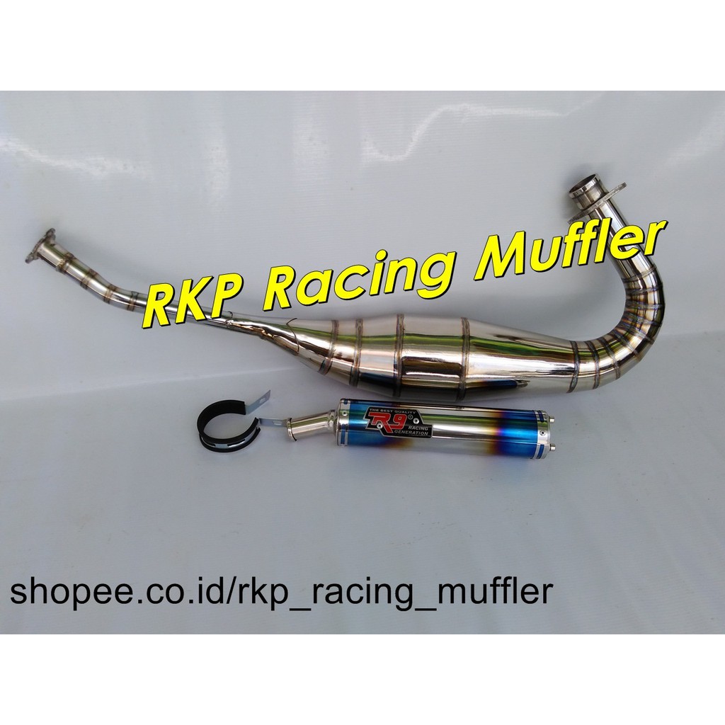 Knalpot motor R9 mugello krom for Kawasaki Ninja 150 R / RR / SS
