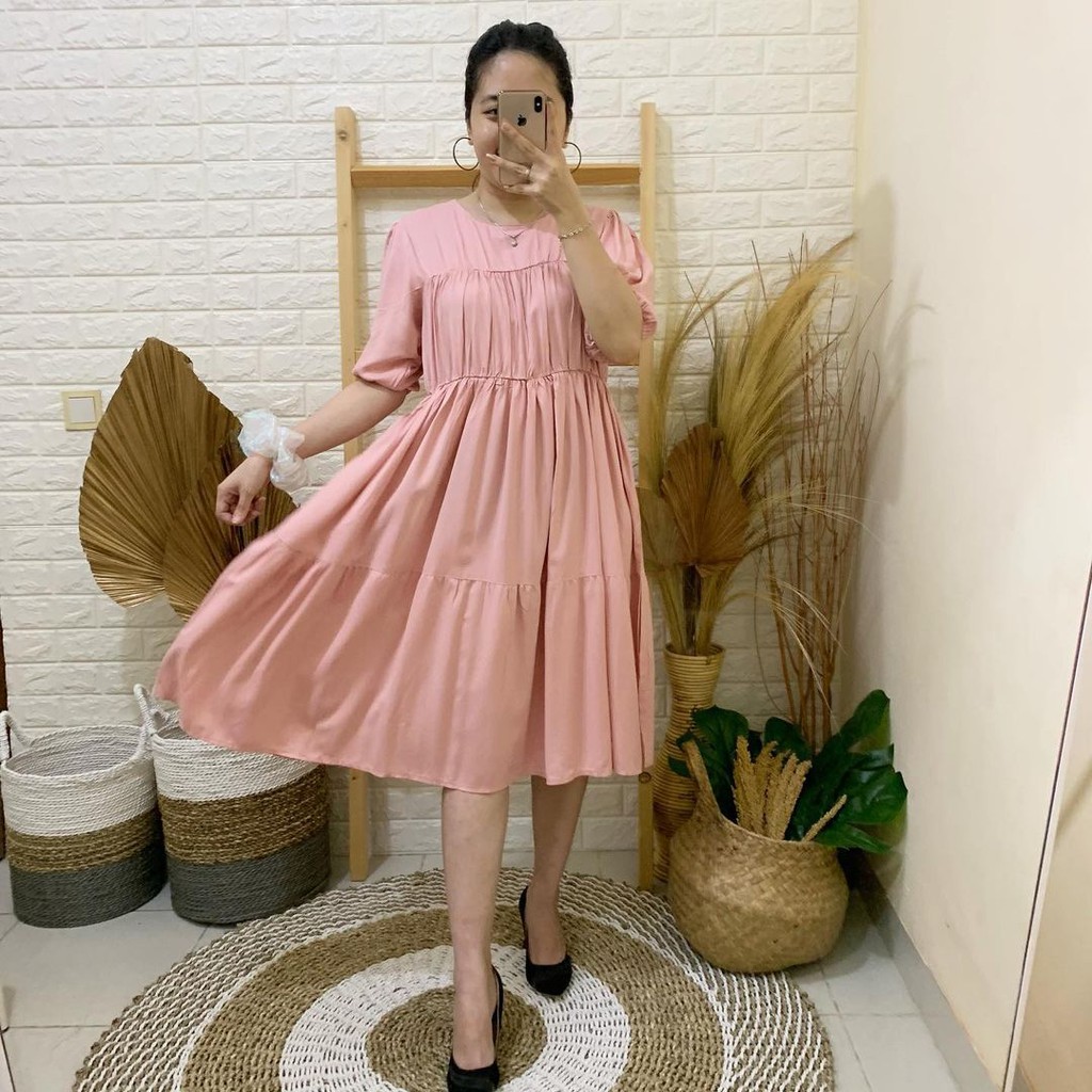 Janice Dress - Dress wanita kekinian, Dress kasual, lembut dan nyaman